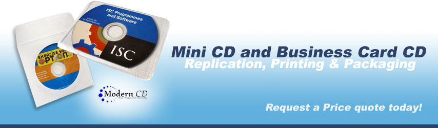 Mini CD Replication, Printing and Packaging. Business Card CDs..