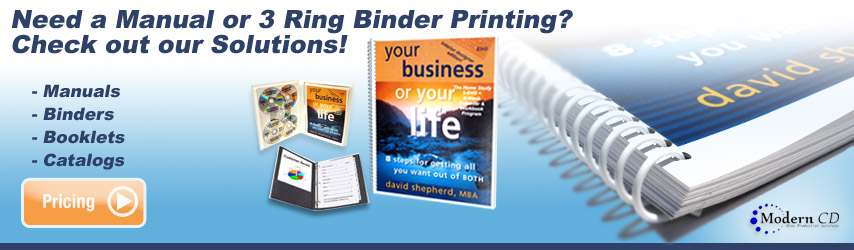 Need a Manual or 3 Ring Binder Printed and Assembled? Request a quote today for Manual Printing, Binder Printing, Booklet Printing and more.